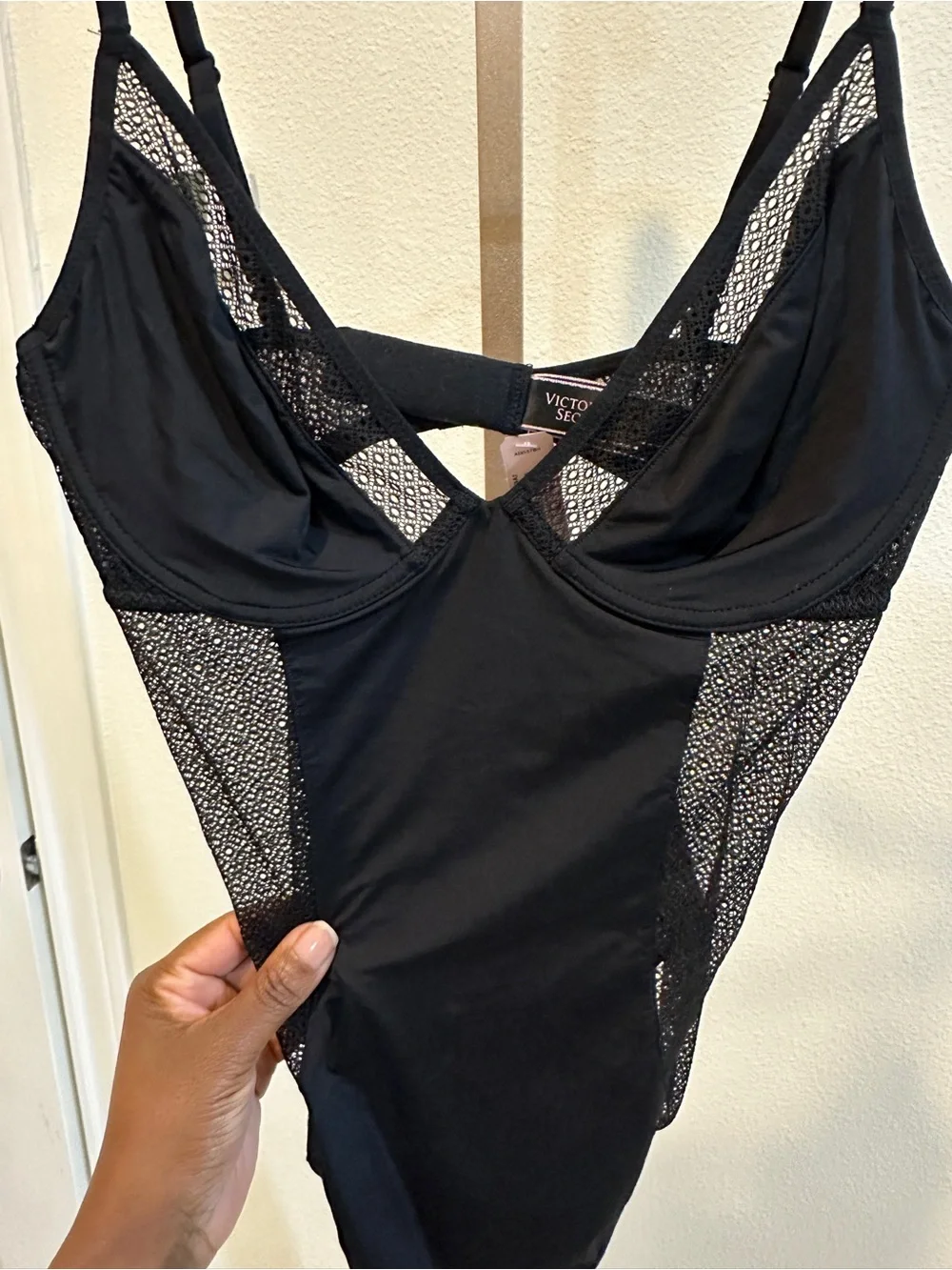 Victoria’s Secret Black Lace Teddy Bodysuit 34C NWT Underwire